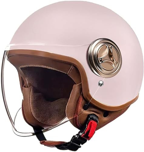 Casco Jet Con Visera Solar Casco De Motocicleta Hombres Mujeres Scooter Casco Ciclomotor Casco Ciclomotor Chopper Casco Motocicleta Medio Casco Abierto Casco Piloto Certificado ECE E,54-61cm