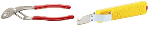 FACOM-Pinces 170A.25 Pinces Multiprises Standard 25 mm & JOKARI 10282 Couteau à dégainer, Jaune Multicolore