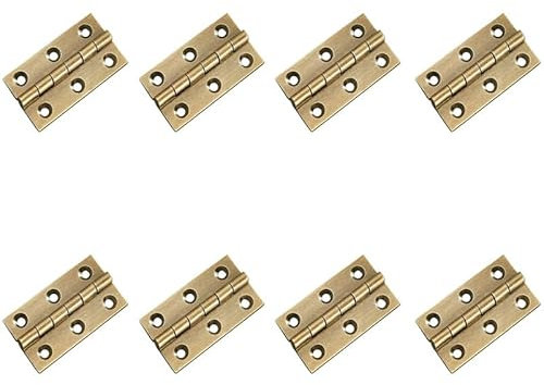8Pcs Antique Brass Door Hinges,2inch Heavy Duty Folding Hinges,for Gate,Window,Drawer