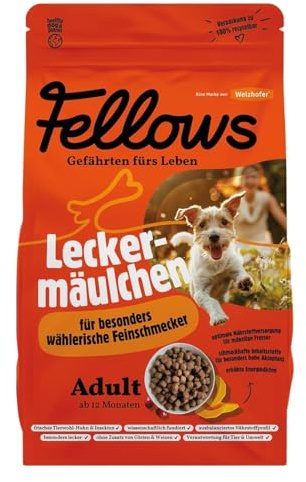 Fellows Leckermäulchen Trockenfutter für Hunde – Schmackhaftes Hundetrockenfutter mit Tierwohl-Huhn und Insektenprotein, getreidefrei, für wählerische Hunde (8 kg)
