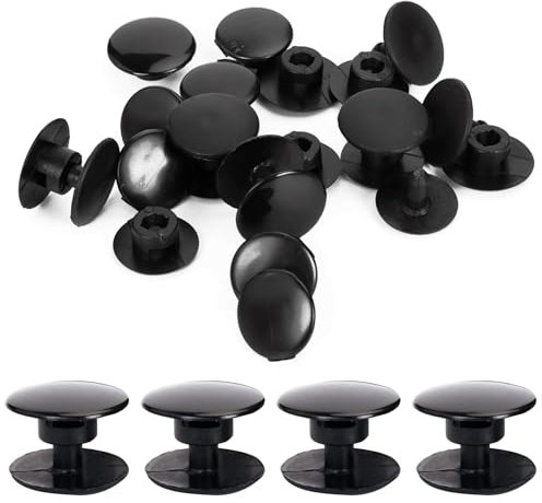 16 Stück Krokodil-Nietenknöpfe,Schnalle,16 mm Weibliche Schnalle,Ersatznieten Knopf,Kunststoff Druckknöpfe,Krokodilnieten Ersatz für Strandschuh Pop Nieten Reparatur Dekoration(Schwarz)