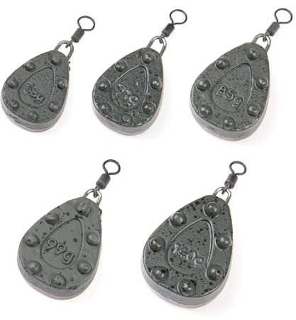 Zite Fishing Karpfenblei Set Gripper | 9 Stück Grundbleie mit Durchlaufwirbel | 56g, 71g, 85g, 99g, 140g Angelgewicht Karpfen | Perfekt für Karpfen-Angeln an Fluss, Steilkante & Weite Distanzen