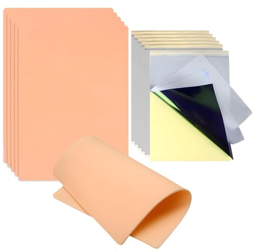 Professionelle Silikon Tattoo Übungsblätter A4 12er Pack mit Transferpapier Doppelseitige Tattoo Training Pads für Anfänger