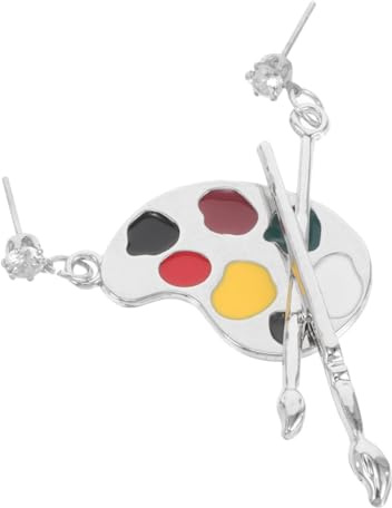 VERDANVERSE Vintage Sketchpad Brush Earrings Asymmetric Alloy Statement Drop Ear Jewelry Unique Design for Women Fun Artistic Detailing Party Occasion