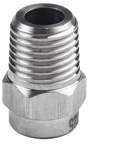 Ugello spray per idropulitrice, 4000 PSI, filettatura di ricambio, in acciaio inox, 1/4 di pollice maschio, NPT, scopa ad acqua, accessorio per la pulizia del telaio (25°)