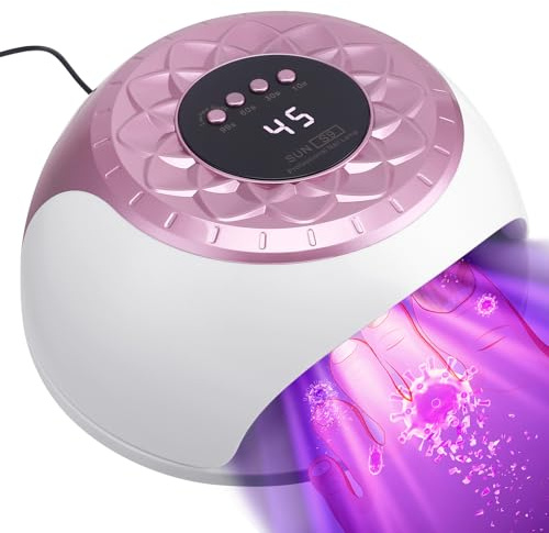 Lampada UV LED Unghie con 57 Luci LED, Sensore Automatico Intelligente e Schermo LCD, Asciugatura Rapida per Smalto SemiPermanente Unghie, Gel Unghie e Acrigel, con Timer Regolabile