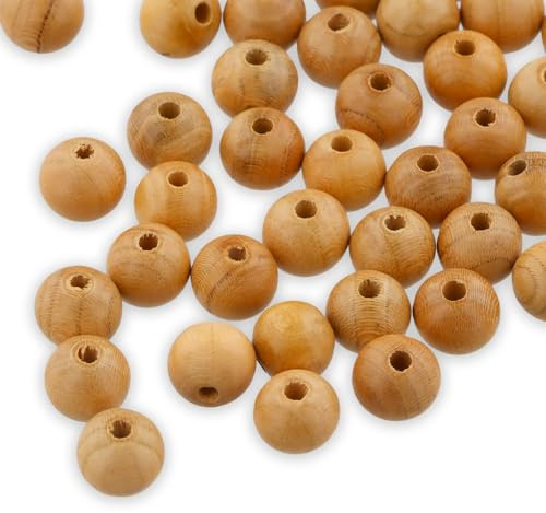 10mm Perline Di Legno Rotonde 200 Pezzi Perline Di Legn Naturale, Palline Di Legno Con Foro, Per Braccialetti Collane Fai Da Te Artigianato Decorazione (200)