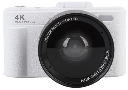 Akozon Cámara Digital 4K HD con Enfoque Automático, Cámara sin Espejo, 64 MP, Retro, Zoom 18X, Pantalla Abatible, Lente Gran Angular 0,45X, para Viajes