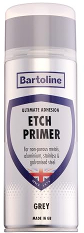 Bartoline Grey Etch Primer Spray 400ml Matt Finish – High-Adhesion Metal Primer for Aluminium, Galvanised Steel, Auto Parts and DIY