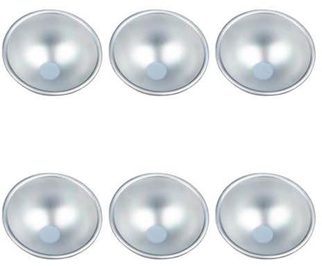 Muffin Mold 6 Pezzi in Lega di Alluminio Argento per Cottura Uniforme | Stampi per Crostata, Stampi per Alluminio Rivestimento Antiaderente, Leggeri e Facili da Sformare