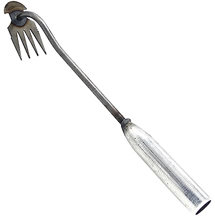 SEYIMTU Extracteur de mauvaises herbes en acier au manganèse avec long manche – 4 dents tranchantes pour désherbage de précision dans les espaces restreints, outil de désherbage avec poignée
