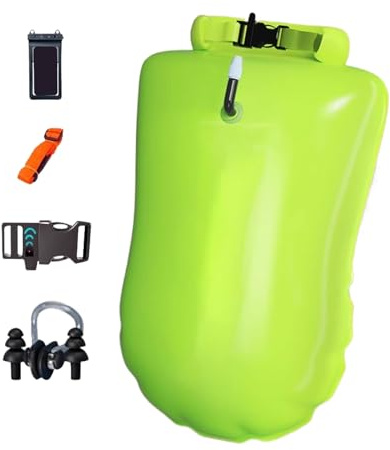 Boa da nuoto ad acqua libera, corpo impermeabile di sicurezza – Attrezzatura per piscina per allenamento, snorkeling, canottaggio, kayak, all'aperto, nuotatori e sport acquatici come