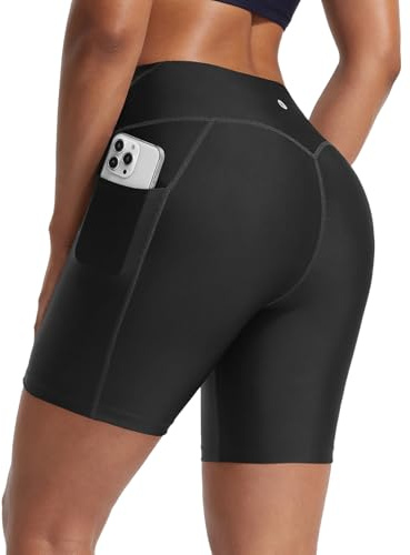baleaf Womens Swimming Shorts 6 Tummy Control High Waist with Pockets Ladies Swim Board Bottoms UPF 50+