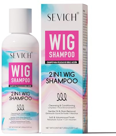 Gowwim 2-i-1 schampo och balsam för paryckor, avsnörning och kontroll av lockar för syntetiska och äkta hårparyckor, djupstädning, fuktgivande och utjämning, 100 ml