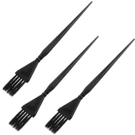 Hohopeti Pennelli per Tintura Chioma in PC Nero Strumenti Professionali Set 3 per Applicazione Uniforme e Comfort D'uso per Salone e Fai da Te Personale Colore Casuale