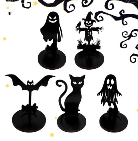 Generisk Halloween-ljusstake läskig ljusstake läskig | Gotisk ljushållare för halloween för användning på balkonger, i hotellobbys, på verandor, bordsskivor och i