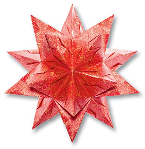 Folia Bascetta Stern 'Winterornament', 15x15cm, rot/gold, 32-teilig (1 Set)