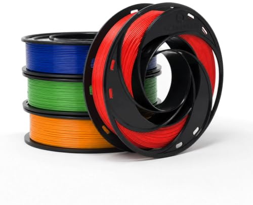 Gizmo Dorks PLA Filament for 3D Printers 1.75mm 200g, 4 Color Pack Multicolor (Original-Blue, Green, Orange, Red)