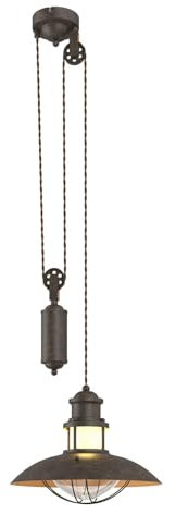 Ceiling Light 'Louisanne' dimmable (Maritime) in Brown Made of Metal for e.g. Hallway (1 Light Source, E27) from Lindby | Pendant Lighting, lamp, Hanging lamp, lamp, Ceiling lamp, Hanging Light