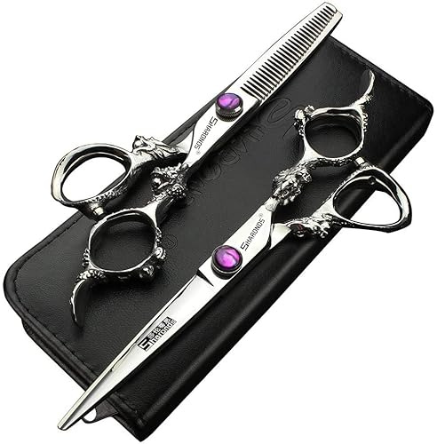 Juego de cortadora de pelo profesional de 6/7 / 8/9 pulgadas, cortadora de pelo afilada de acero inoxidable, tijeras especiales para peluqueros (6 pulgadas y 2 piezas-C)