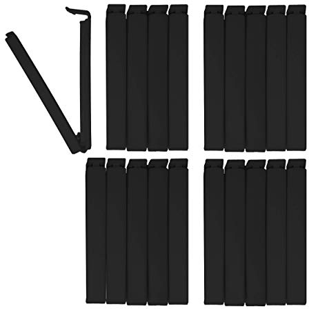 BLACK MASTERS BUNEO Tütenclips (20 Stück) | 20 Verschlussclips/Beutelklammern/Lebensmittel Aufbewahrung Clips in der Farbe schwarz, jeweils mit 11 cm Länge, Cliptastisch funktionale Qualität