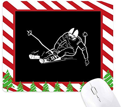 sport d'hiver ski de fond noir configuration illustration tapis de souris canne de noël du tapis.