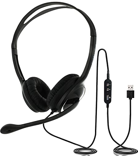 USB headset with Mic, compatible with MS Teams, SKYPE for Business and Zoom - Eartec Office 150D USB Double ear Headset
