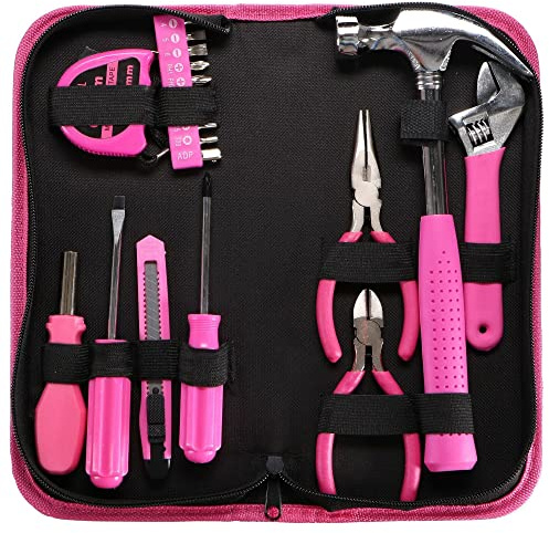 SIXTOL HOME PINK 20 | verktygssats | hobbyverktyg | rosa | Handverktygsset | 20 stycken