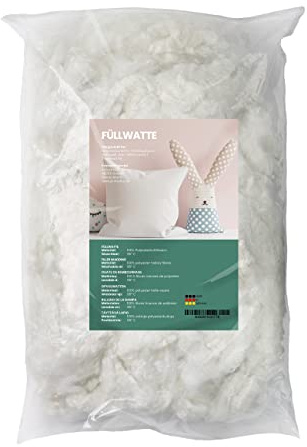 Primaflor Polyesterhohlfasern - 4 kg Waschbare Watte zum Basteln, Füllen und Ausstopfen, Allergiker Geeignete Füllwatte für Kissen, Stofftiere oder Hundebetten, Bastelwatte Made in Germany