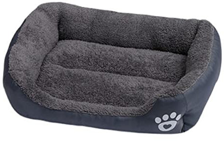 Haustier-Hundebett für kleine, mittelgroße und große Hunde, rutschfest, orthopädisches Hunde-Sofa, bequeme Katze, Hundedecke, Kissen, Tiefschlaf, Matratze, Washbale (S,Grau)