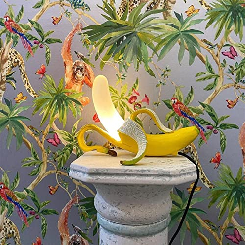 LANMOU Modern Banane Tischlampe LED Kreative Obst Kunst Dekoration Lampe, 3000K 6W Bananen Tischleuchte für Schlafzimmer, Obstgeschäft, Geburtstag Geschenk (B)
