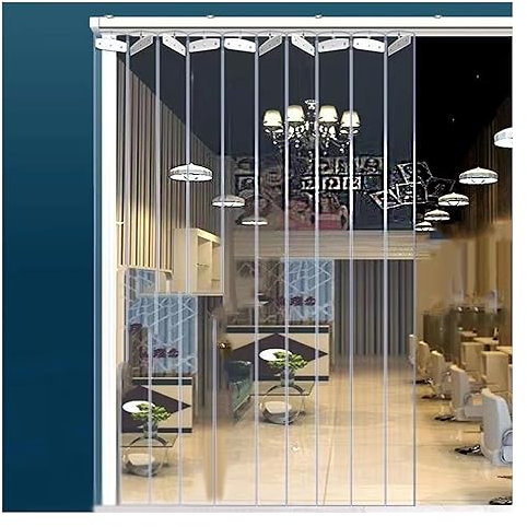 SYFXZZDS Tenda Porta a Strisce in PVC Pieghevole Scorrevole Trasparente Impermeabile Tenda Porta a Strisce di Plastica per Casa degli Animali Domestici, Magazzino, Fabbriche (Size : 150x210cm)