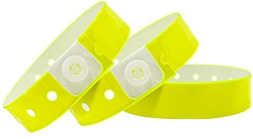 Wristall Yellow Plastic Wristbands-500 Pack Colored Identification Wristbands for Events, Waterproof Lightweight Security Vinyl Wristbands for Party Concert Club Festival Entrance Admission