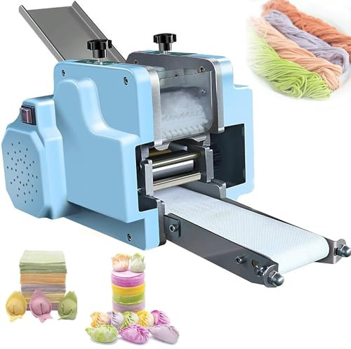 Qiang 140W Máquina Laminadora Envoltura Bola Masa Automática Máquina Piel Wonton Máquina De Pasta Eléctrica Herramienta Procesar Masa Raviolis con Moldes Reemplazables,DumplingSkinMold