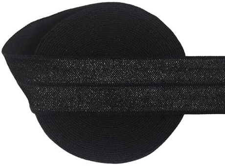 Generic Nine Looms 1 Inch 25mm, 5 Yards Elastic Band for Sewing, Black Knit Elastic Bands Cord for Sewing Waistband and Pants Waist, High Elasticity (5Y Black)