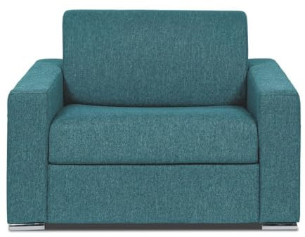 Vente-unique-Schlafsessel mit Matratze - Liegefläche 70 cm - Matratze 14 cm - Stoff - Blau - CALITO