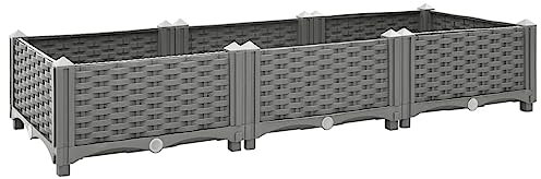 ShGaxin Hochbeet 120x40x23 cm Polypropylen, Palettenrahmen, Hochteich, Gemüsebeet, Kräuterregal Balkon, Blumenbeet, Kräuterspirale, Tomatenbeet, Pflanzhochbeet - 153291