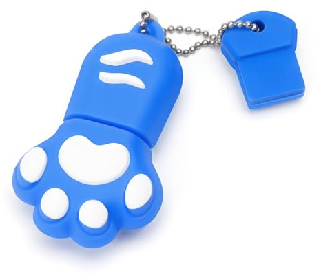 BORLTER CLAMP USB Stick 64GB, USB 2.0 Memory Stick Flash Drive Thumb Drive Cat's Paw Shape Novelty Pendrive for External Data Storage