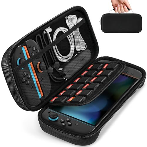ivoler Carry Case for Nintendo Switch 2 (2025 Model) – Protective Portable Hard Shell Pouch Carrying Travel Game Bag – Black