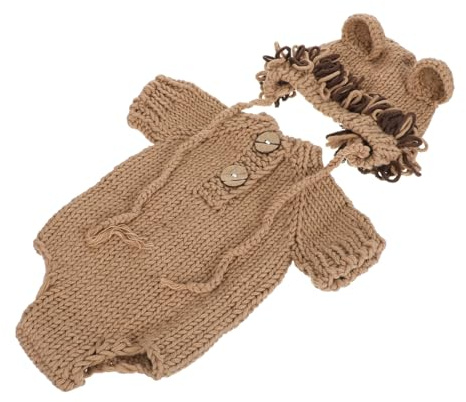 CONGARTENO Newborn Baby Photography Props Lion Design Photo Outfits Unisex Knitted Suit