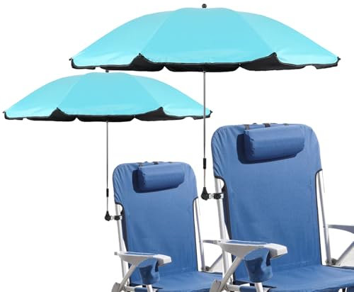 STARRY CITY 2 paquetes de sombrilla para silla con abrazadera ajustable, con clip para paraguas para sillas de terraza, sillas de playa, tumbonas, sillas de ruedas, carrito de golf (azul 2 paquetes