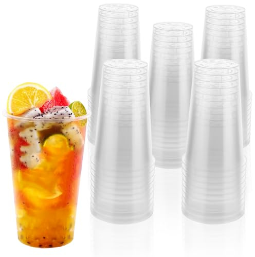 MUXHEL 50 stycken plastmuggar, 500 ml hårdplastbägare, 0,5 l plastmuggar, återanvändbara, dryckeskoppar, cocktailmuggar, festmuggar, för dryckesfester