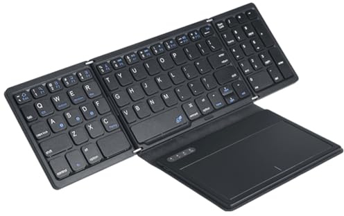 PpAaJK Teclado Bluetooth plegable con Touchpad, teclado plegable de bolsillo para portátil, tableta, teclado inalámbrico recargable