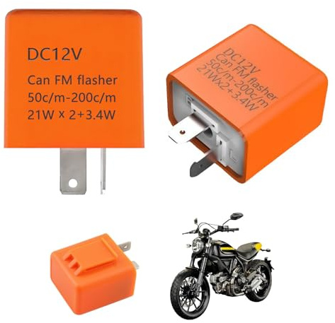 2 Pezzi Rele Frecce LED Moto, Rele Intermittenza Frecce, 12V Universale a 2 Pin con Regolatore di Frequenza, Flash Relè Moto Auto, Plug & Play, Compatibile con Aprilia Honda Yamaha Kawasaki KTM Ducati