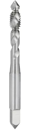 Taraud hélicoïdal HSS à deux tranchants for le traitement des trous borgnes en aluminium et métaux non ferreux(M6x1.0mm)