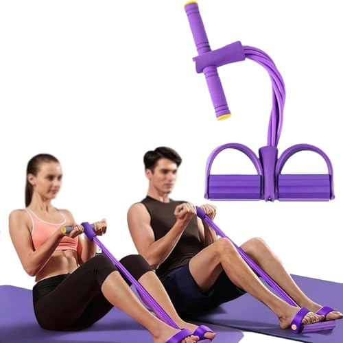 Corde De Tension éLastique 6 Tubes,Bande De Resistance Multifonctions,éLastique pour Abdominaux,Elastic Tubes for Bodybuilding/Yoga/Fitness, Abs, Arms and Legs, Home/Office/Gym