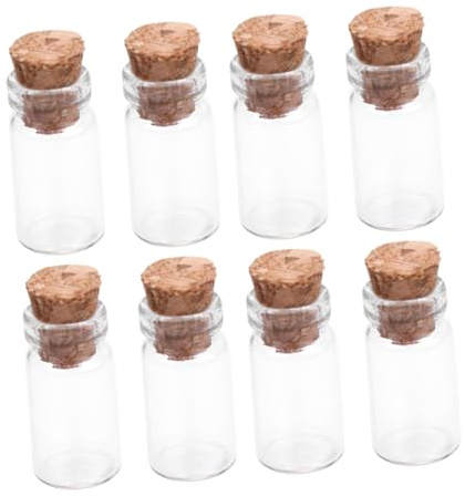 SOLUSTRE Mini Glass Bottles with Cork Stoppers Small Clear Wish Jars for DIY Crafts Wedding Party Favors Decoration Multifunctional Tiny Vials for Messages and Gifts