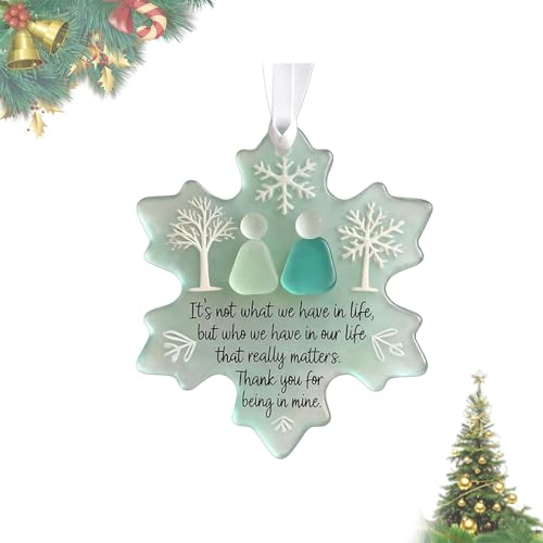 Friendship Decor Ornament, 2D Xmas Tree Hanging Ornaments, Acrylic Snowflake Christmas Decoration, Winter Christmas Hanging Decorations Indoor for Best Friends (1PCS)