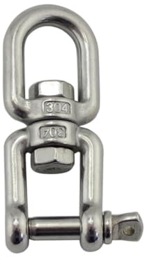 Lurrose Anneaux Pivotants en Acier Inoxydable 304 4 Mm, Crochets Pivotants Pratiques 360°, Lot de 2 Suspendre Jardin, Carillons Éoliens et Mangeoires Extérieurs