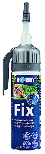 HOBBY Aquaristik Fix Unterwasserkleber I 80 ml Kartusche I universell einsetzbarer Kleber für Aquarien I Hochleistungskleber für Unterwasserreparaturen in Süß- und Meerwasseraquarien I schwarz